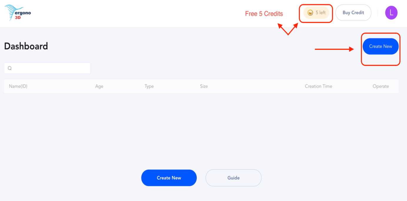 Dashboard page for saved custom insole design records