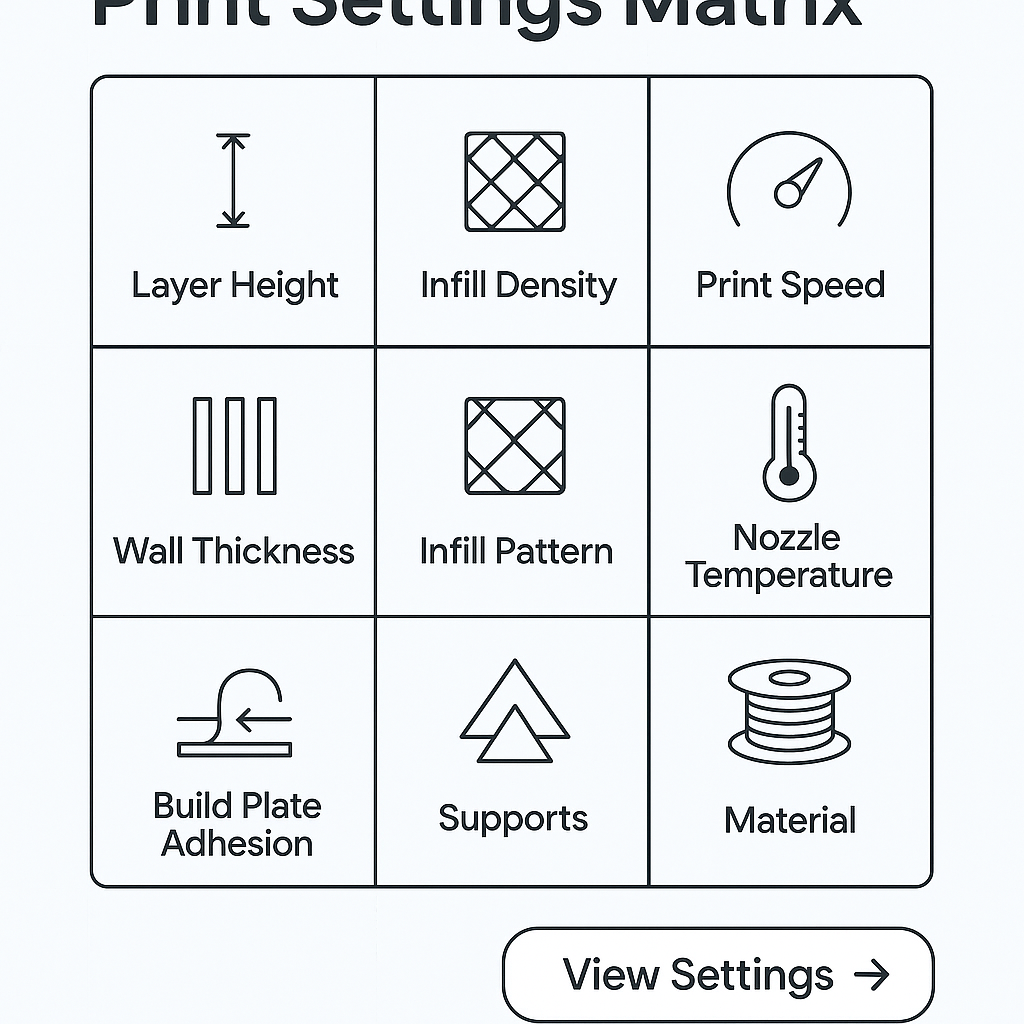 Print setting controls for custom insole manufacturing showing slicer parameters