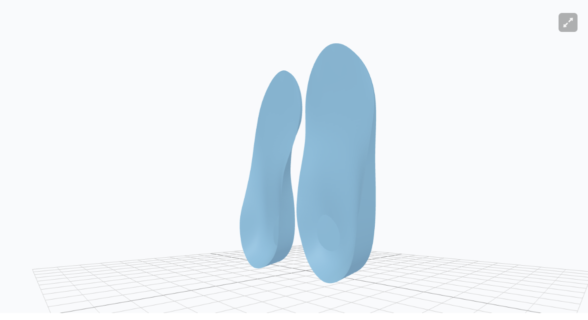 Custom hiking insole annotated with arch support, heel cup depth, cushioned zones, durable TPU and thickness
