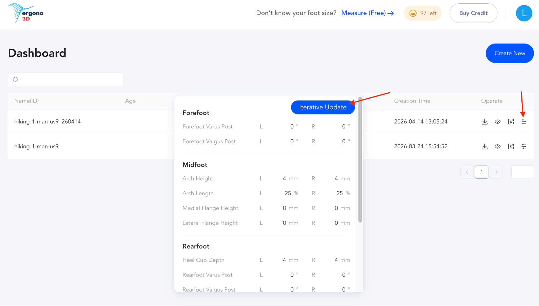 Iterative Update interface showing continuous refinement workflow