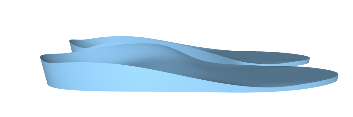 Diagram showing arch length parameter — how far forward the arch support extends