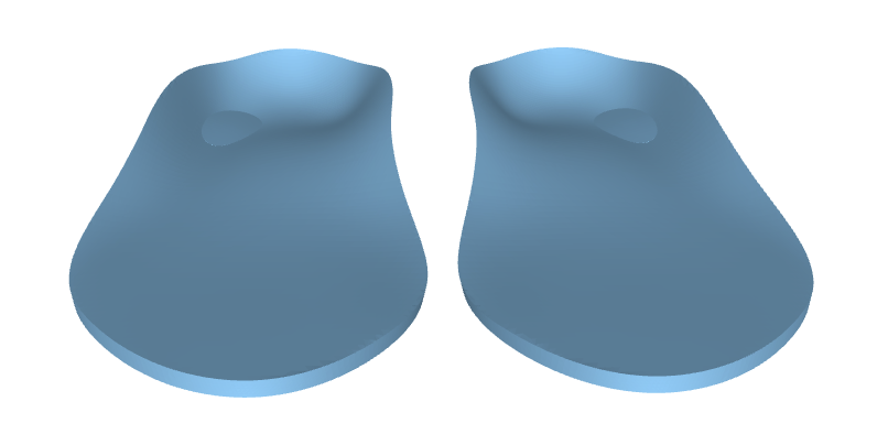 Diagram of lateral heel skive — localised bevel on outer heel for supination control