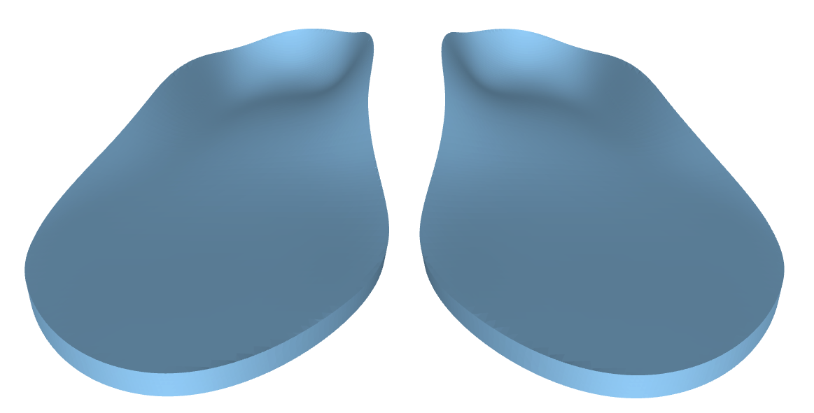 Diagram of rearfoot varus posting — medial heel raised to control pronation