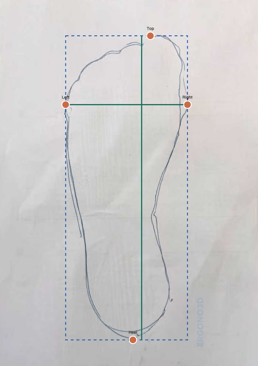 Example of the expected foot measurement result view